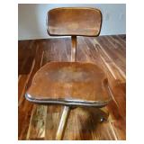 Vintage Wooden Rolling Desk Chair