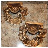 Ceramic Wall Hanging Cherub Shelves