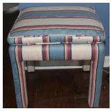 Blue/ Rose/ Cream Soft Striped Stool