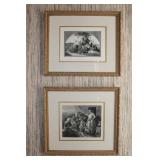 Vintage Lithograph Prints Framed