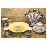 Sevilla Signed Plate & Hand Painted Mexican Dishes