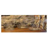 3pc Glass Candelabras