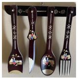 Ecuador Carved Wood Decorative Wall Utensils