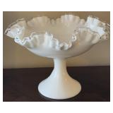 Fenton Style Silver Crest Compote