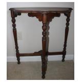Vintage Walnut Demilune Crescent Table