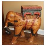 Vintage Suar Wood Indian Elephant Sculpture