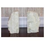 Lime Calcite Stone Bookends
