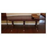 Vintage Drop Leaf Dining Table w/ 2 Leaves & Cover