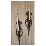 2pc. Classic Wheat Design Candle Wall Scones