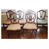 6pc. Vintage Shield Back Dining Chairs