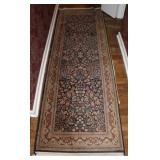 Navy Blue Floral Runner Rug