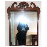 Vintage Wooden Brass Bird Wall Mirror