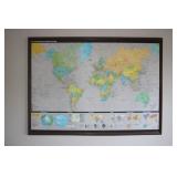 The Associated Press World News Map Framed