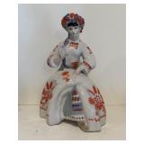 Vntg Porcelain Ukraine Sewing Figure