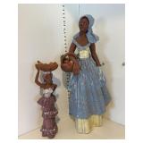 2pc Jamaican Creole Red Clay Glazed Sculptures