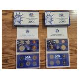 2000 United States Proof Coins - 2 Sets