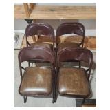 Set of 4 Matching Folding Chairs & 1 Different