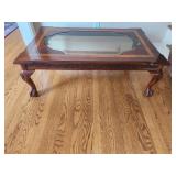 Vintage Glass Top Coffee Table   48x30x16