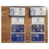 1999 & 2001 United States Proof Coins - 2 Sets