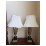 (Set of 2) Vintage French Style Metal Lamps