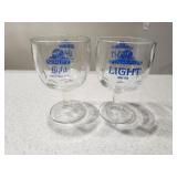 Set of 2 Schlitz Light Thumbprint Glasses