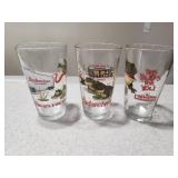 Set of 3 Budweiser Frog Glasses