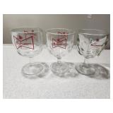 Set of 3 Budweiser Thumbprint Glasses