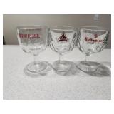 Set of 3 Budweiser & Blatz Glasses