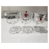 Set of 3 Michelob Thumbprint Glasses