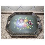Vintage Nashco Painted Fruit Tray 20"