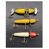 3 Large Wooden Vintage Lures