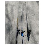 3 Zebco Reels with Rods