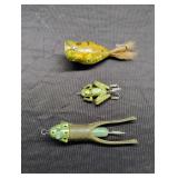 3 Vintage Frog Lures