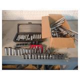 Box of 3/8" Drive Sockets, Ratchets, & Extensions