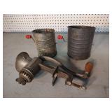 2 Vintage Sifters and a Grinder