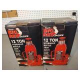2 Torin Big Red 12 Ton Hydraulic Bottle Jack