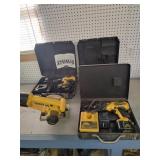3 Dewalt Cordless Drills & 1 Handheld Circular Saw
