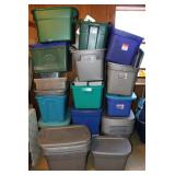 Large Collection of Plastic Storage Bins