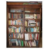 Large Wooden Bookcase w/ Book Collection