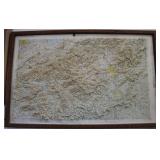 Knoxville 3-D Map Framed