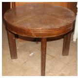 Vintage Inlaid Wooden Round Table