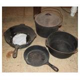 Vintage Cast Iron Pots & Pans