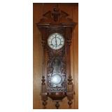 Antique German Wall Clock w/ RA on Pendulum