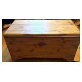 Wood Chest w/Blankets