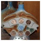 Vtg Jim Beam Liberty Decanter Coin Collectable
