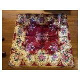 Vntg Victorian Style Floral Velvet Rug
