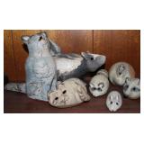 Signed Hand Made Ceramic Animal Figurines