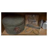Vintage Pieces- Biscuit Tin, Horse Shoes++