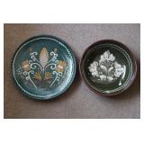 Hand Painted Ceramic Hanging Plate & Bowl