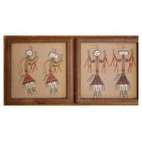 2pc Navajo Sand Painting